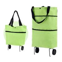 2 in 1 Folding Shopping Bag - With Wheels