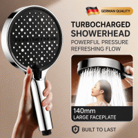 5.9‘’ High-Pressure Rainfall Showerhead with 7 Spray Modes