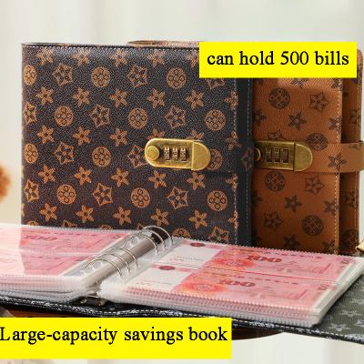 Large-capacity stamped combination lock money book