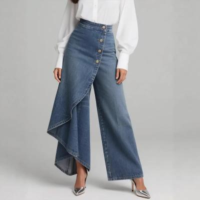 Women's High-waisted Relaxed Fit Wide-leg Jeans With A Stylish Design